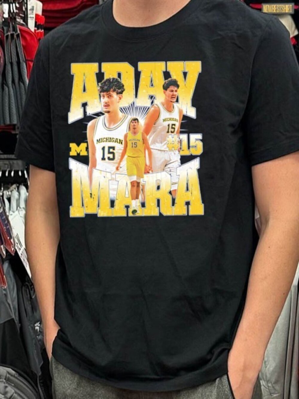 Aday Mara 15 Michigan Wolverines mens basketball shirt